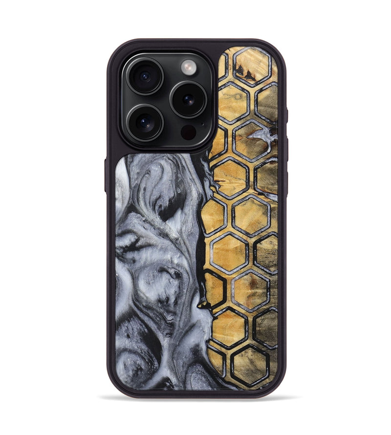 iPhone 15 Pro Wood+Resin Phone Case - Andre (Pattern, 717596)