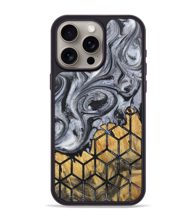 iPhone 15 Pro Max Wood+Resin Phone Case - Becky (Pattern, 717597)