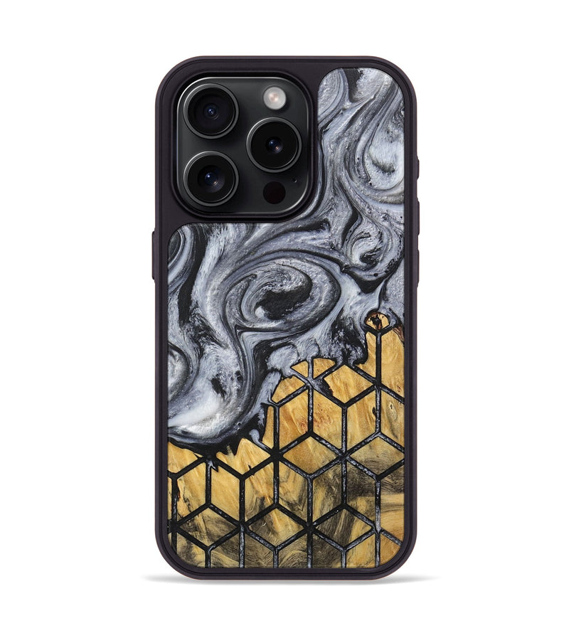 iPhone 15 Pro Wood+Resin Phone Case - Becky (Pattern, 717597)