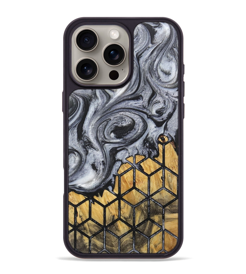 iPhone 16 Pro Max Wood+Resin Phone Case - Becky (Pattern, 717597)