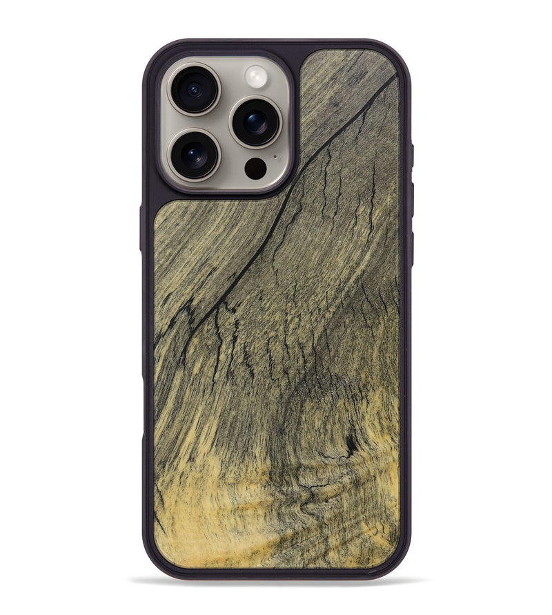 iPhone 16 Pro Max Wood+Resin Phone Case - Sherry (Wood Burl, 717621)