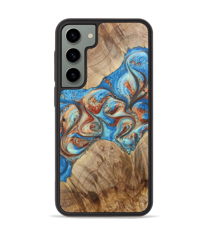 Galaxy S23 Plus Wood+Resin Phone Case - Marshall (Teal & Gold, 717638)