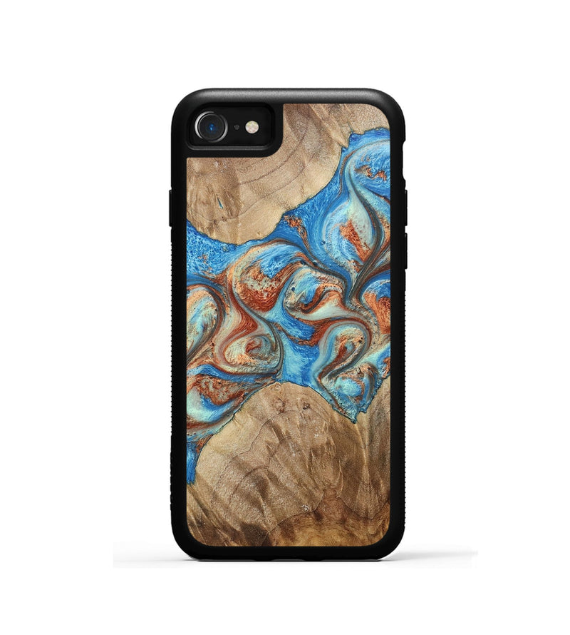 iPhone SE Wood+Resin Phone Case - Marshall (Teal & Gold, 717638)