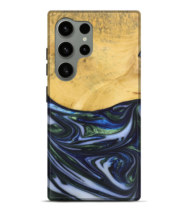 Galaxy S24 Ultra Wood+Resin Live Edge Phone Case - Sylvester (Green, 717662)