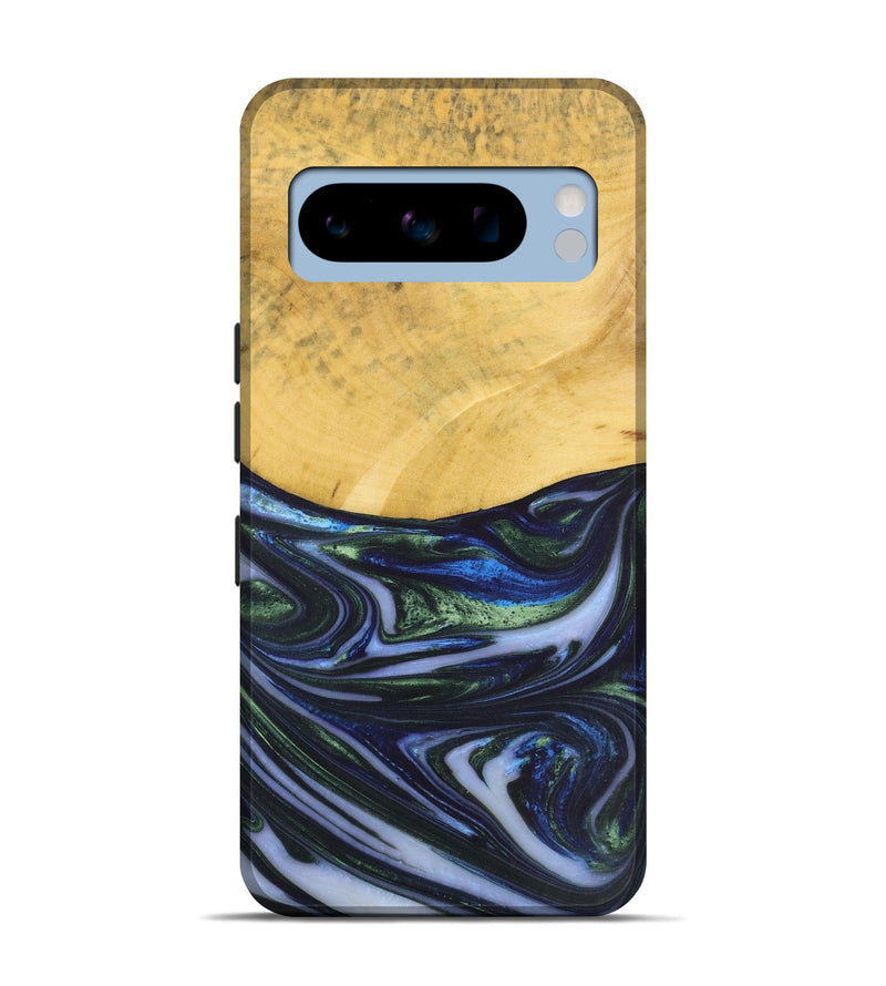 Pixel 8 Pro Wood+Resin Live Edge Phone Case - Sylvester (Green, 717662)