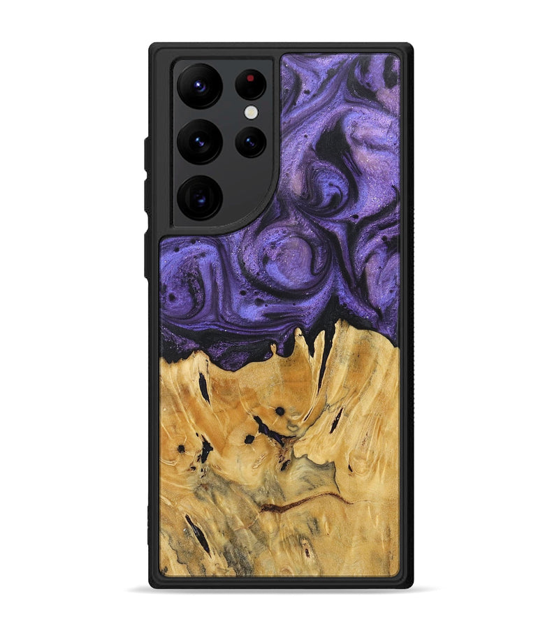 Galaxy S22 Ultra Wood+Resin Phone Case - Timmy (Purple, 717708)