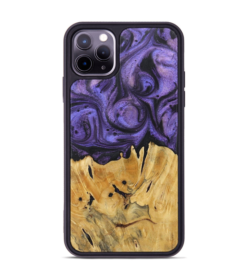 iPhone 11 Pro Max Wood+Resin Phone Case - Timmy (Purple, 717708)