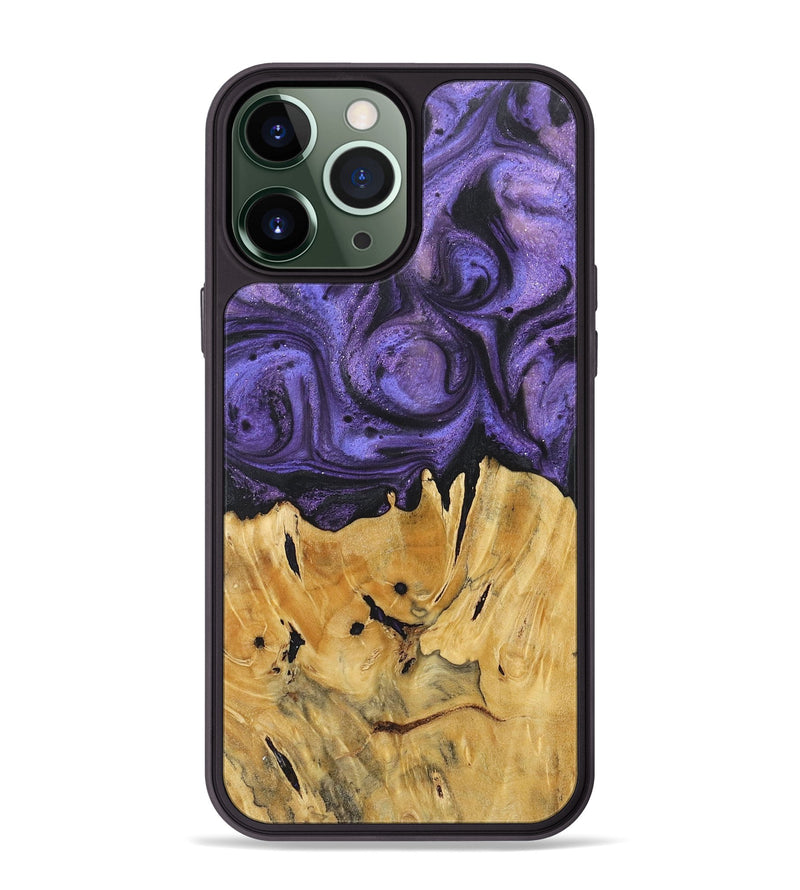 iPhone 13 Pro Max Wood+Resin Phone Case - Timmy (Purple, 717708)