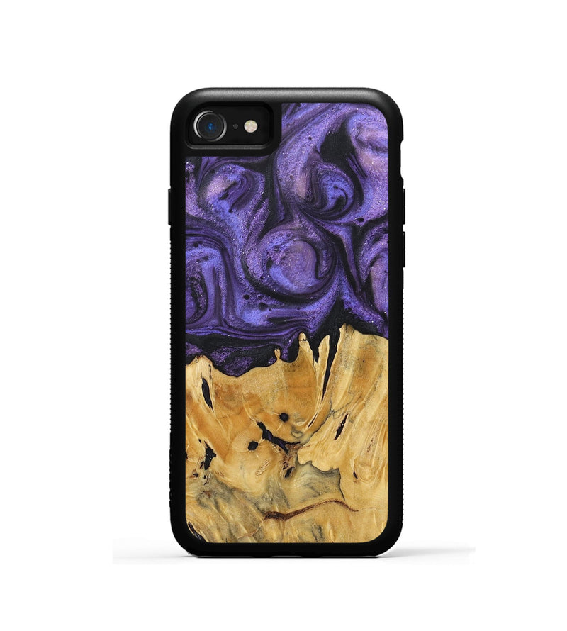 iPhone SE Wood+Resin Phone Case - Timmy (Purple, 717708)