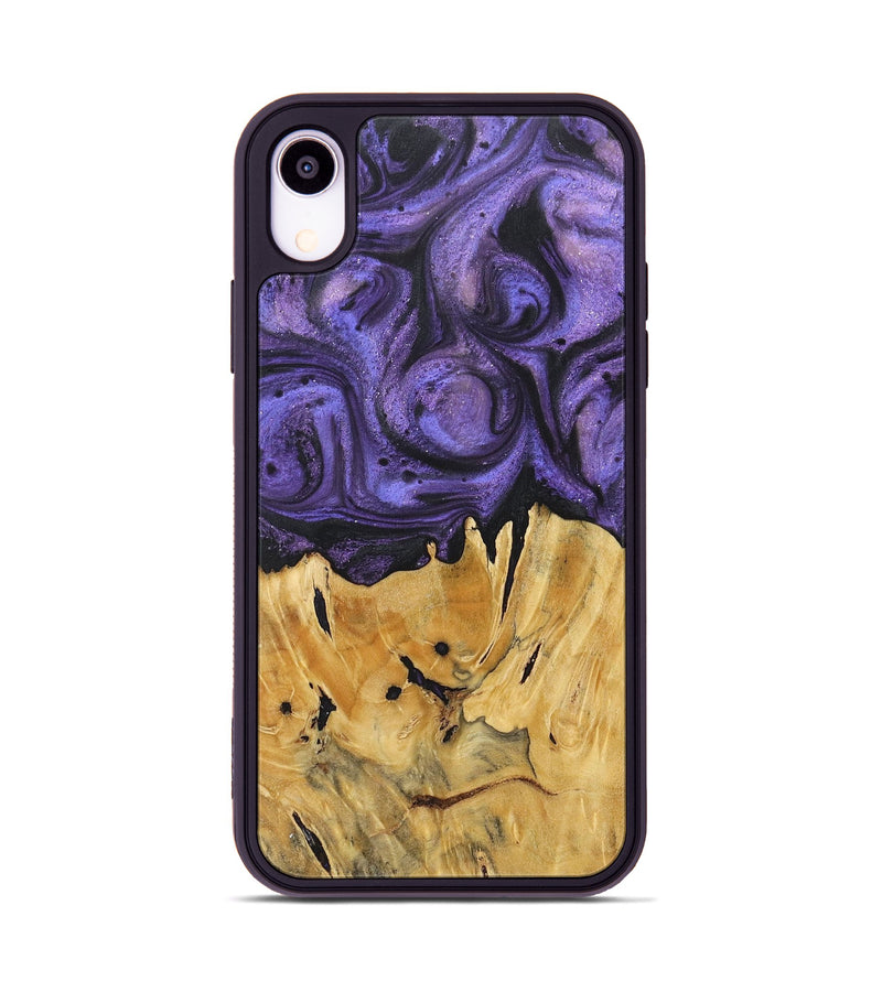 iPhone Xr Wood+Resin Phone Case - Timmy (Purple, 717708)