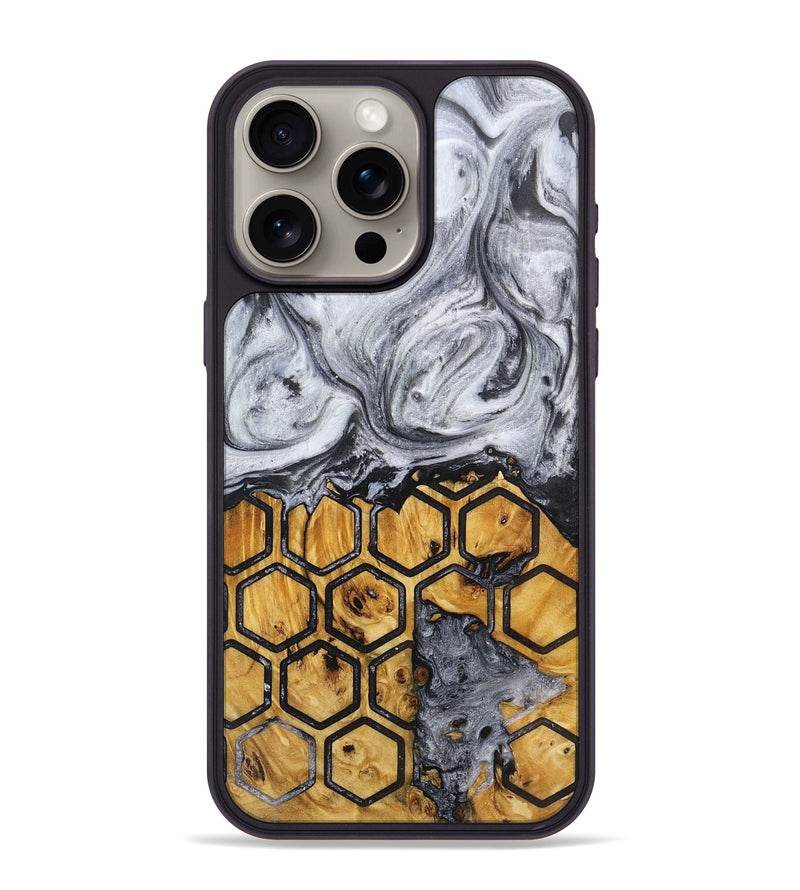 iPhone 15 Pro Max Wood+Resin Phone Case - Jay (Pattern, 717790)