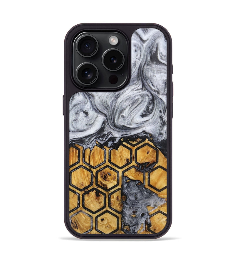 iPhone 15 Pro Wood+Resin Phone Case - Jay (Pattern, 717790)