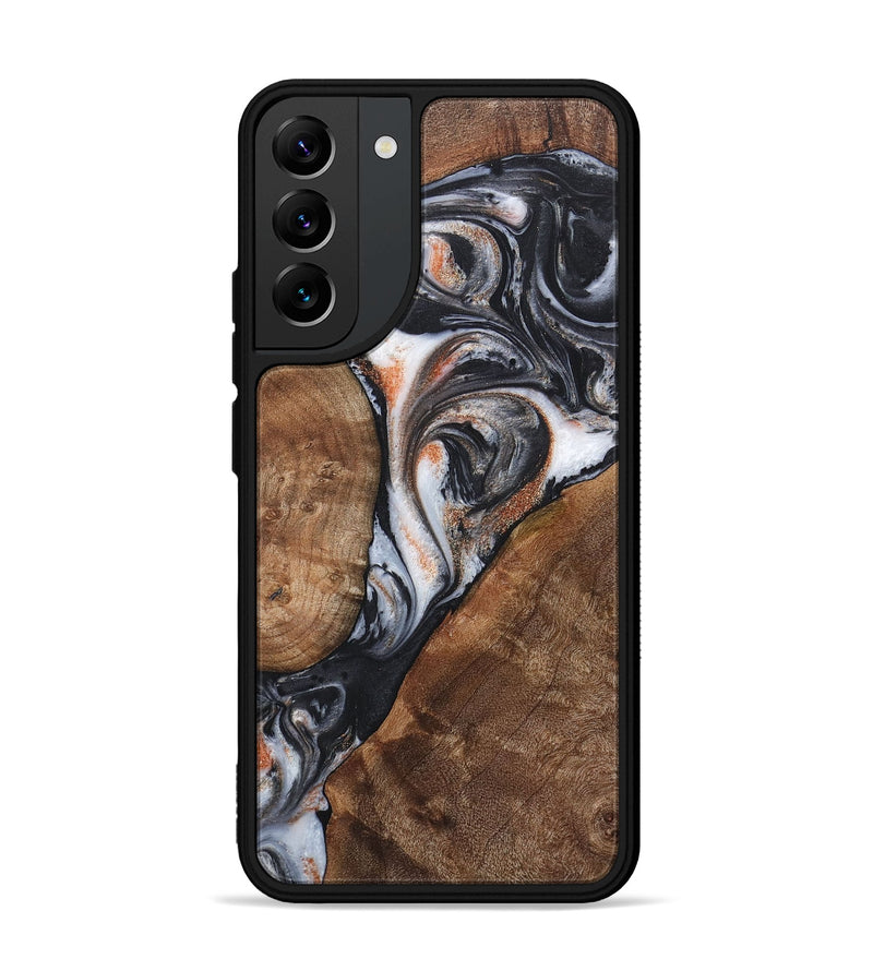 Galaxy S22 Plus Wood+Resin Phone Case - Sophia (Pure Black, 717797)