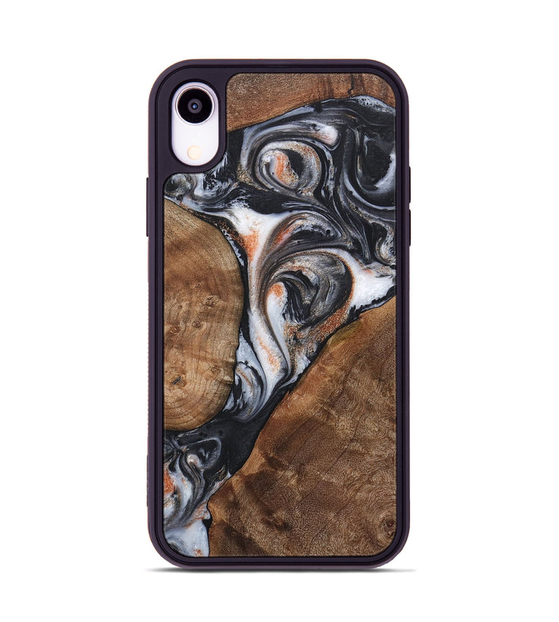 iPhone Xr Wood+Resin Phone Case - Sophia (Pure Black, 717797)