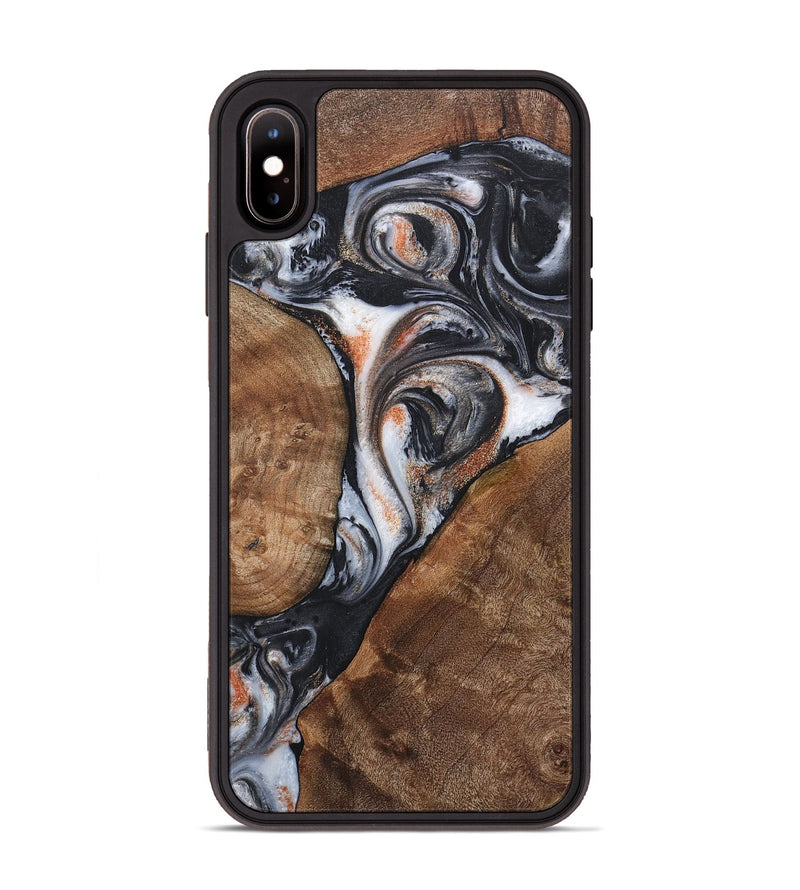 iPhone Xs Max Wood+Resin Phone Case - Sophia (Pure Black, 717797)