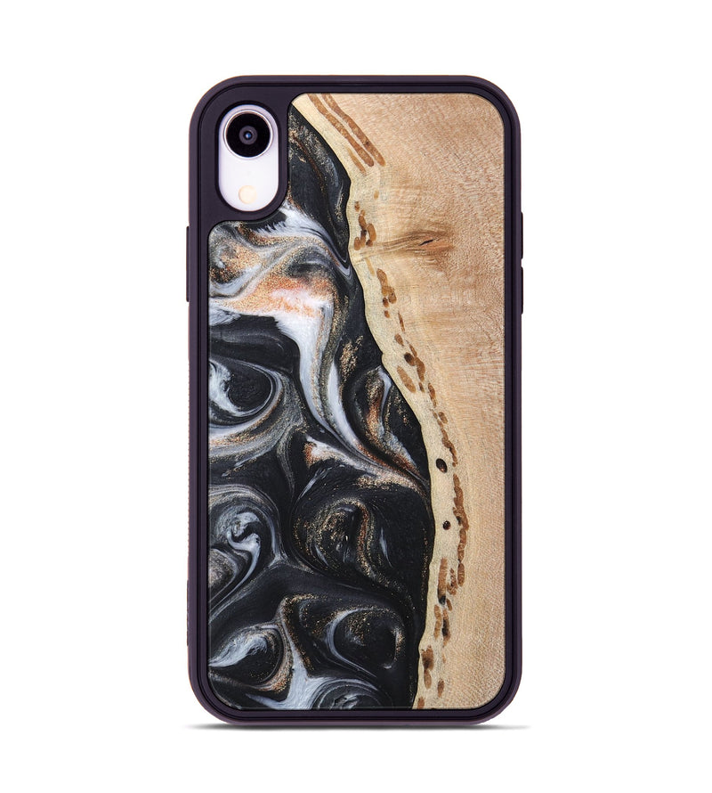 iPhone Xr Wood+Resin Phone Case - Melba (Pure Black, 717798)