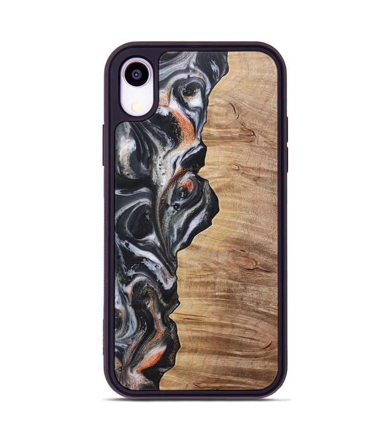 iPhone Xr Wood+Resin Phone Case - Noah (Pure Black, 717801)