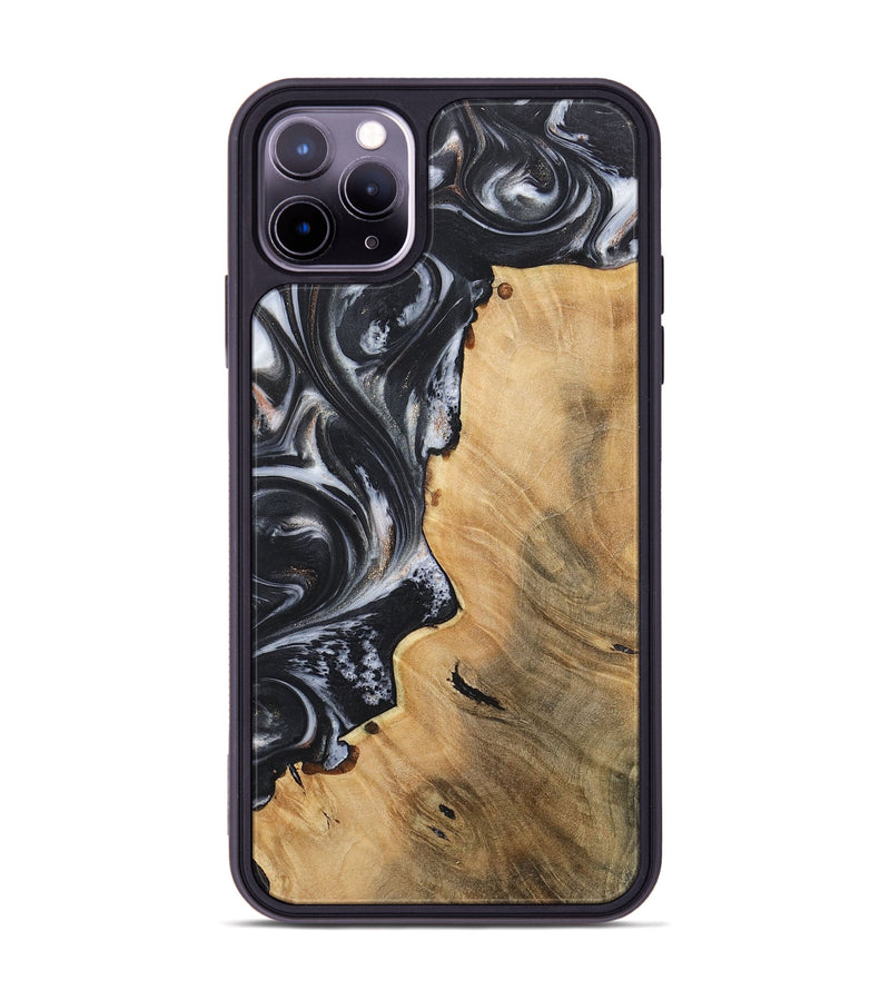 iPhone 11 Pro Max Wood+Resin Phone Case - Finley (Black & White, 717802)