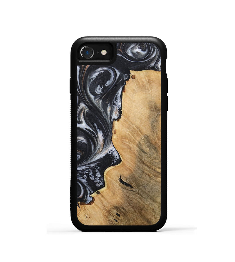 iPhone SE Wood+Resin Phone Case - Finley (Black & White, 717802)