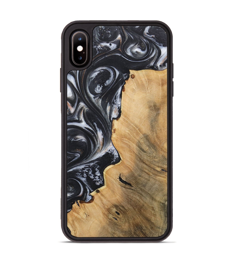 iPhone Xs Max Wood+Resin Phone Case - Finley (Black & White, 717802)