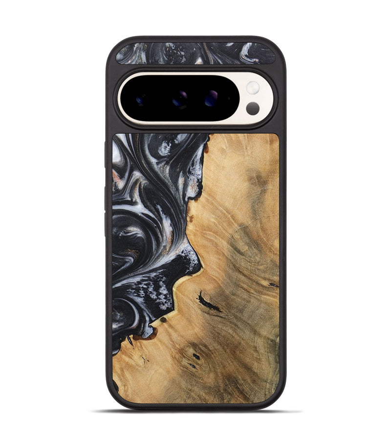 Pixel 9 Wood+Resin Phone Case - Finley (Black & White, 717802)