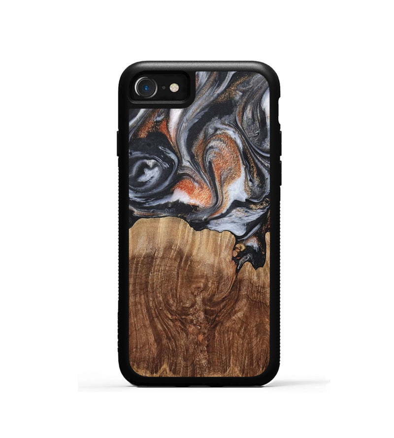 iPhone SE Wood+Resin Phone Case - Sheena (Black & White, 717806)