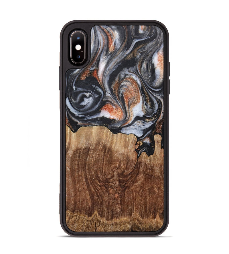 iPhone Xs Max Wood+Resin Phone Case - Sheena (Black & White, 717806)