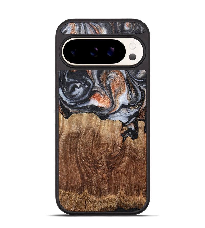 Pixel 9 Wood+Resin Phone Case - Sheena (Black & White, 717806)