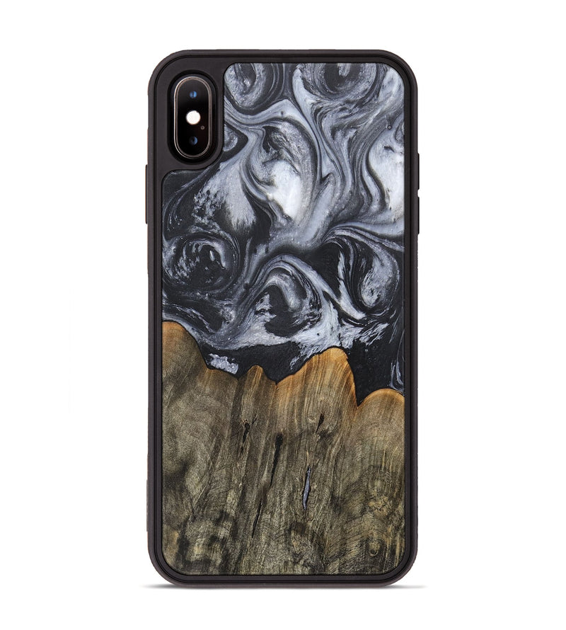 iPhone Xs Max Wood+Resin Phone Case - Rene (Black & White, 717813)