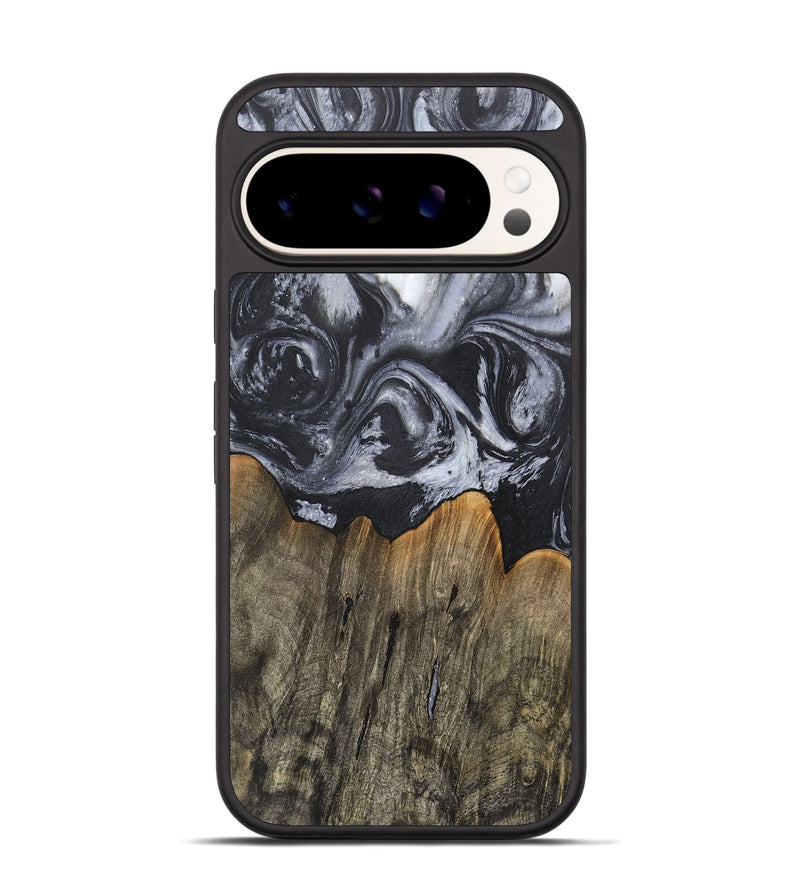 Pixel 9 Pro Wood+Resin Phone Case - Rene (Black & White, 717813)