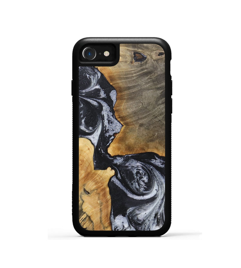 iPhone SE Wood+Resin Phone Case - Oaklynn (Black & White, 717815)