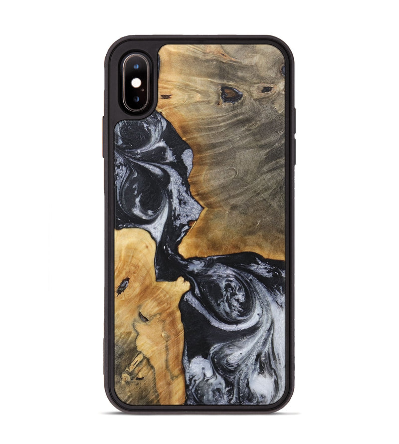 iPhone Xs Max Wood+Resin Phone Case - Oaklynn (Black & White, 717815)