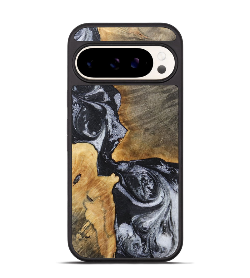 Pixel 9 Wood+Resin Phone Case - Oaklynn (Black & White, 717815)