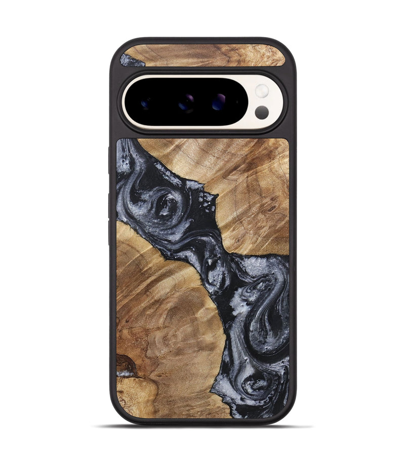 Pixel 9 Pro Wood+Resin Phone Case - Wanda (Black & White, 717816)