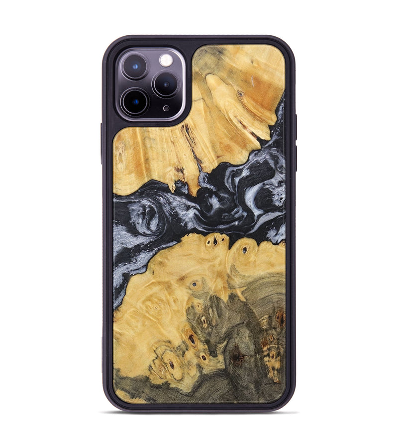 iPhone 11 Pro Max Wood+Resin Phone Case - Candace (Black & White, 717818)