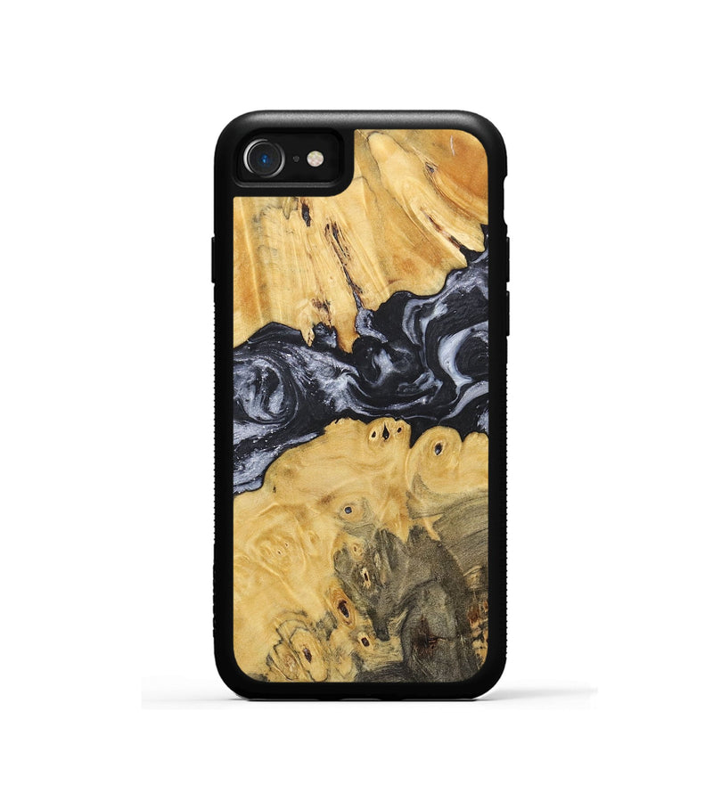 iPhone SE Wood+Resin Phone Case - Candace (Black & White, 717818)