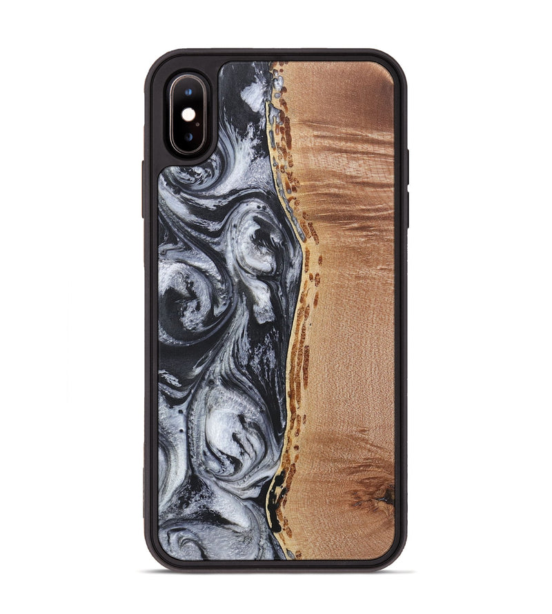 iPhone Xs Max Wood+Resin Phone Case - Quentin (Black & White, 717821)