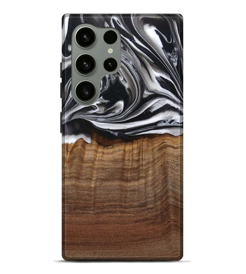 Galaxy S24 Ultra Wood+Resin Live Edge Phone Case - Reese (Black & White, 717940)