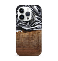 iPhone 15 Pro Wood+Resin Live Edge Phone Case - Reese (Black & White, 717940)