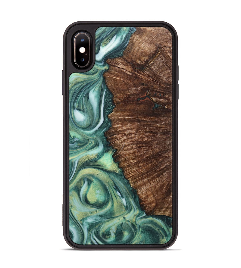 iPhone Xs Max Wood+Resin Phone Case - Eli (Green, 717997)