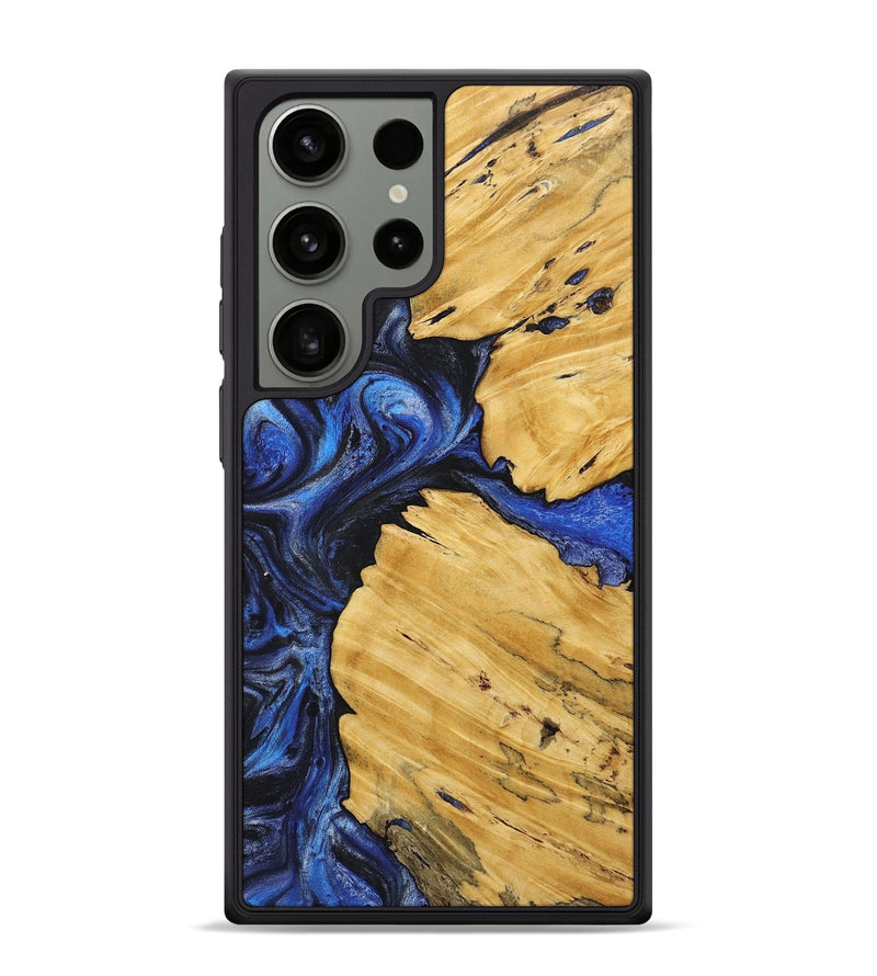 Galaxy S24 Ultra Wood+Resin Phone Case - Elena (Blue, 718002)