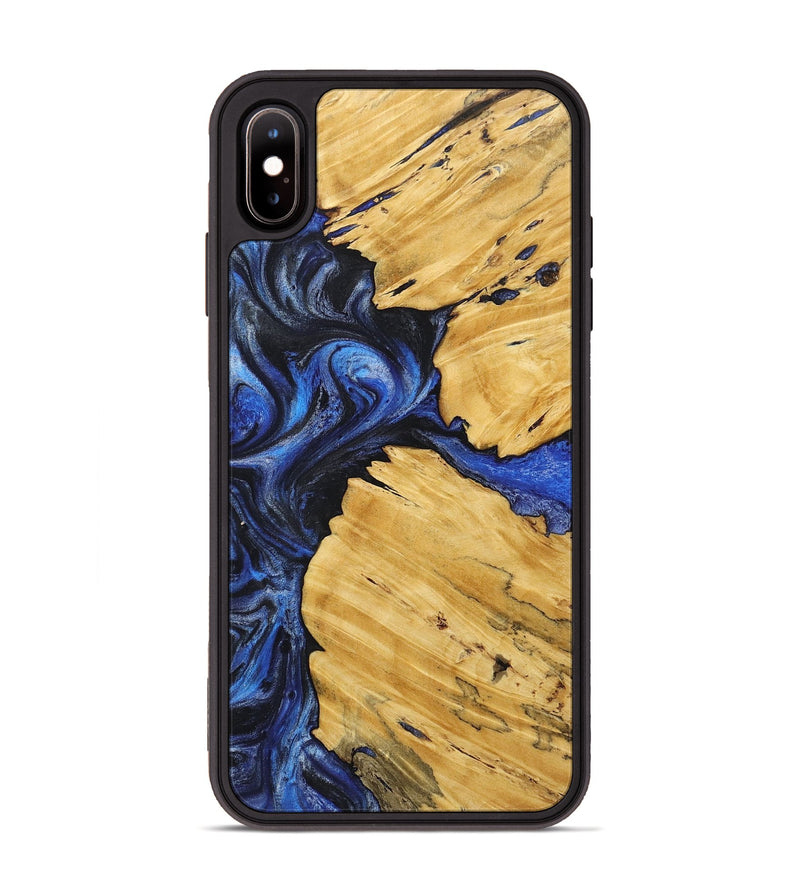 iPhone Xs Max Wood+Resin Phone Case - Elena (Blue, 718002)