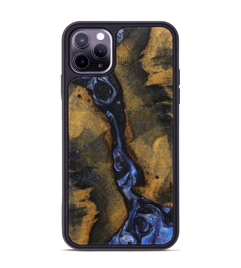 iPhone 11 Pro Max Wood+Resin Phone Case - Salvatore (Blue, 718003)