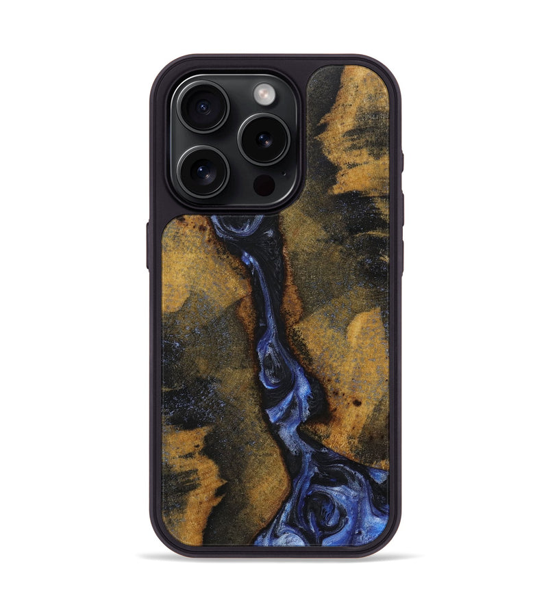 iPhone 15 Pro Wood+Resin Phone Case - Salvatore (Blue, 718003)