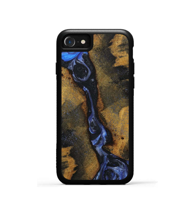 iPhone SE Wood+Resin Phone Case - Salvatore (Blue, 718003)