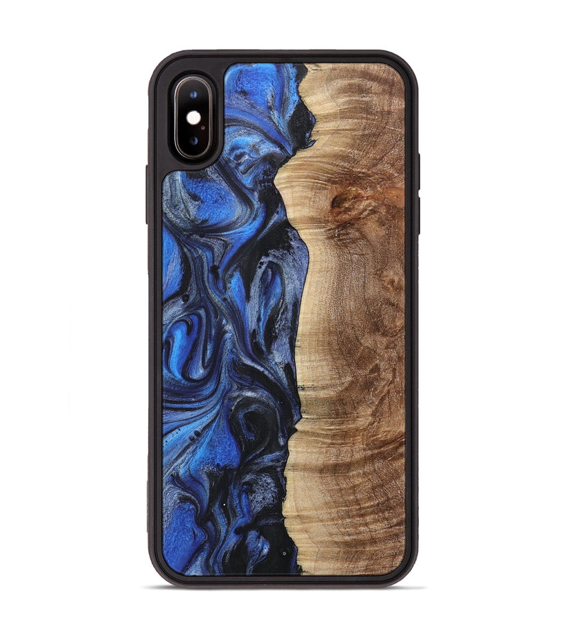 iPhone Xs Max Wood+Resin Phone Case - Mateo (Blue, 718004)