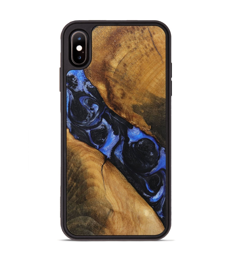 iPhone Xs Max Wood+Resin Phone Case - Shana (Blue, 718007)