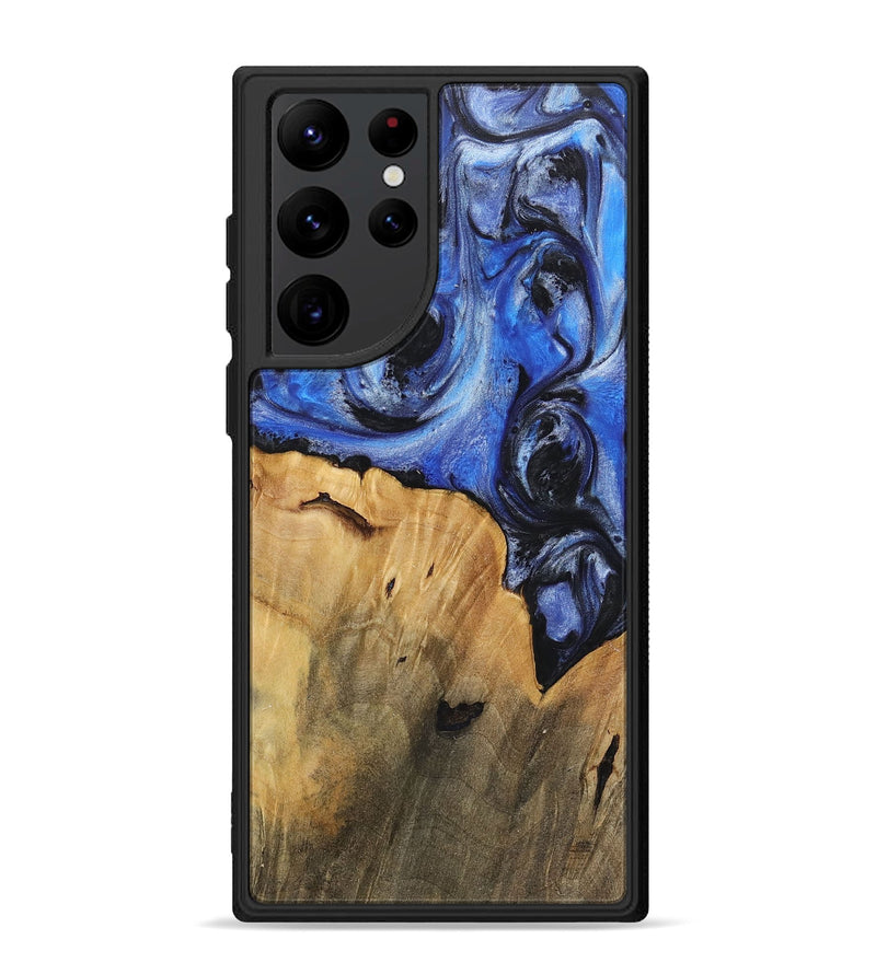 Galaxy S22 Ultra Wood+Resin Phone Case - Jacob (Blue, 718011)