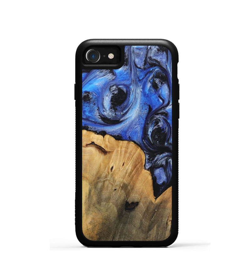 iPhone SE Wood+Resin Phone Case - Jacob (Blue, 718011)