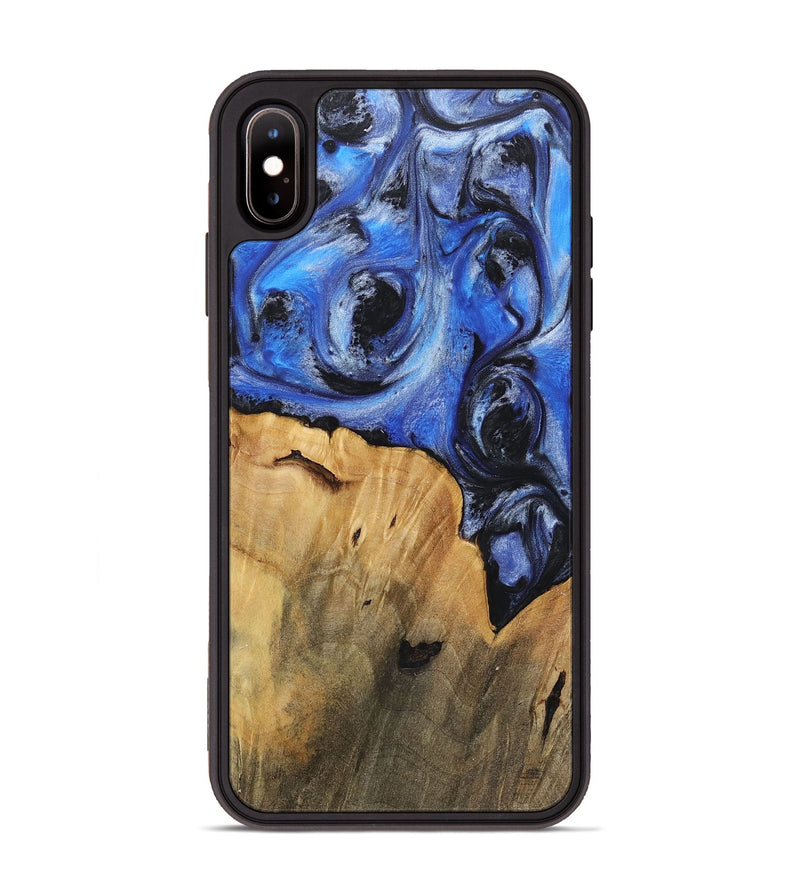 iPhone Xs Max Wood+Resin Phone Case - Jacob (Blue, 718011)